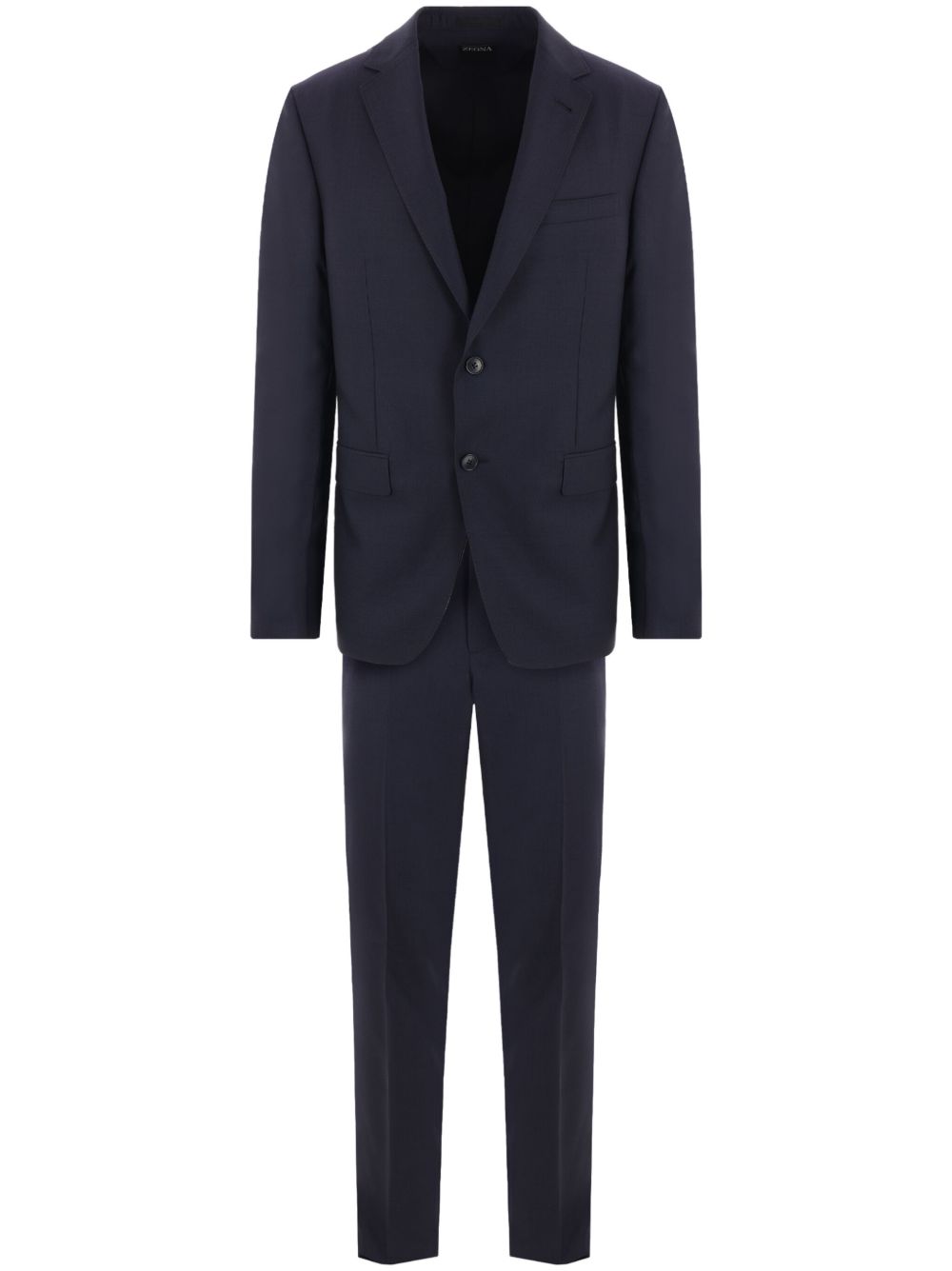 Zegna Drop 8 单排扣西装套装 - 蓝色