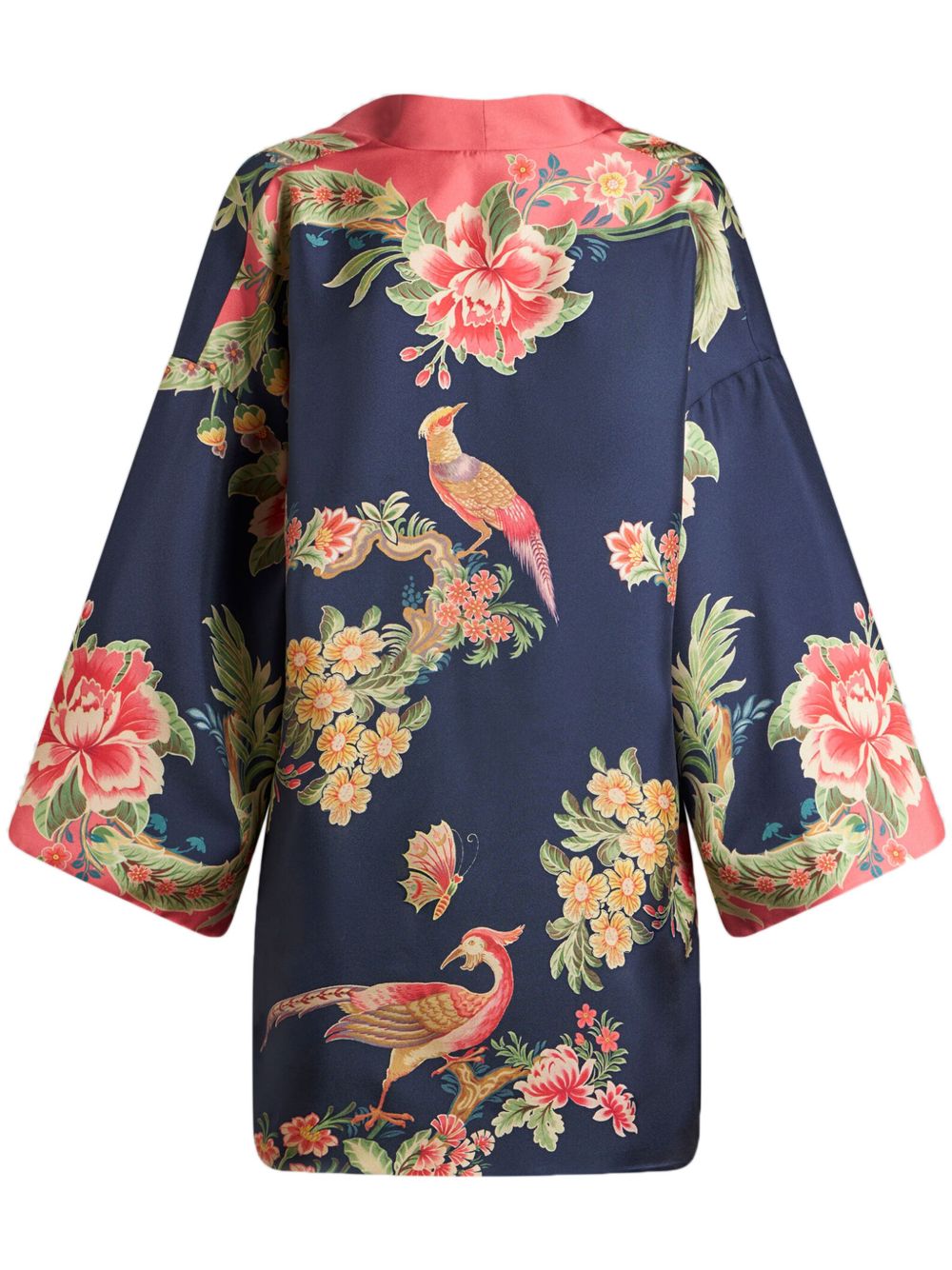 ETRO 花卉印花真丝斜纹布连衣裙 - 蓝色