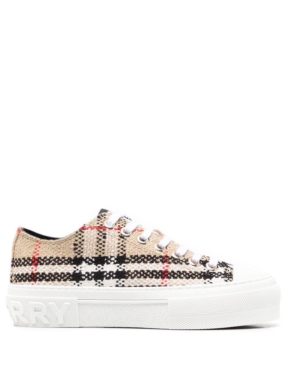 Burberry 格纹低帮运动鞋 - 中性色