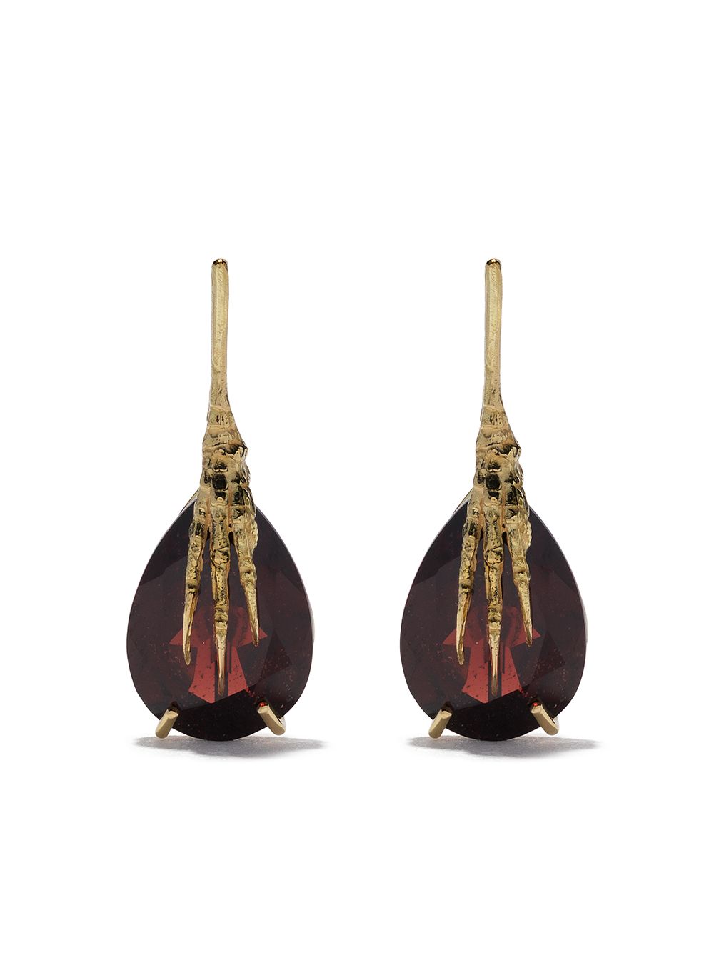 Wouters & Hendrix Gold 18k金爪形石榴石耳钉 - 金色