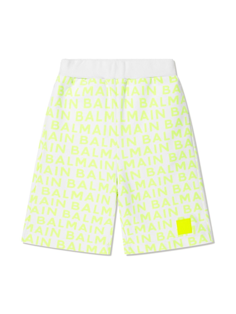 Balmain Kids logo印花棉短裤 - 白色