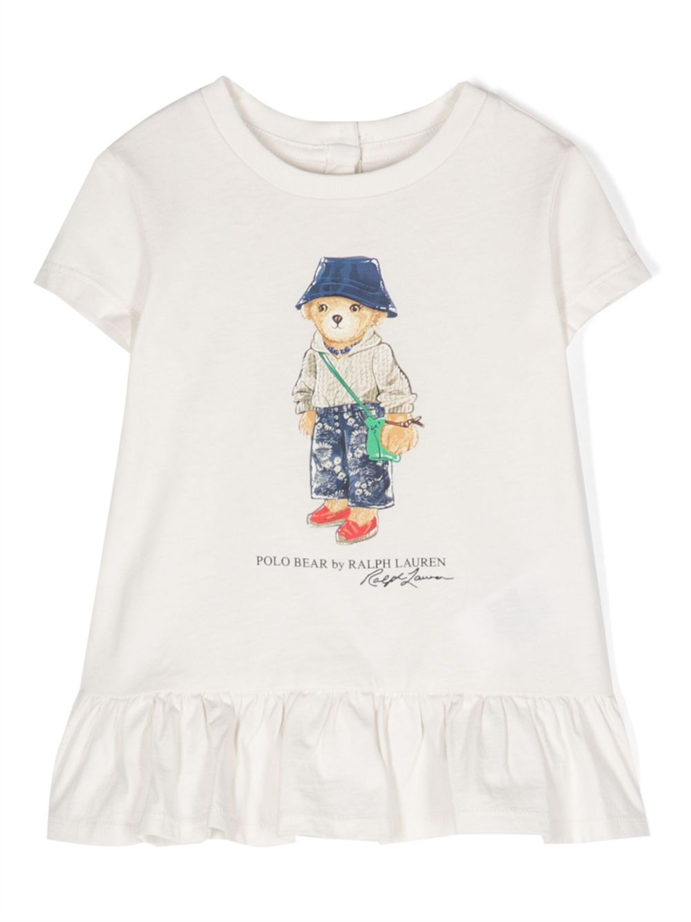 POLO RALPH LAUREN KIDS Polo Bear 印花伞摆棉T恤 - 中性色