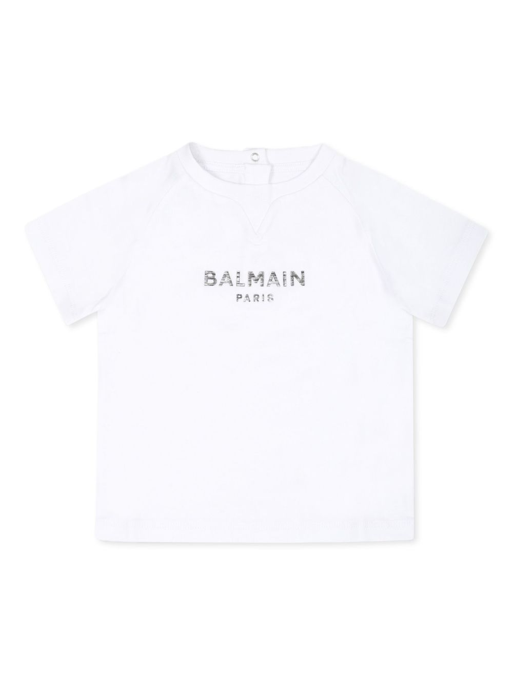 Balmain Kids logo印花T恤 - 白色