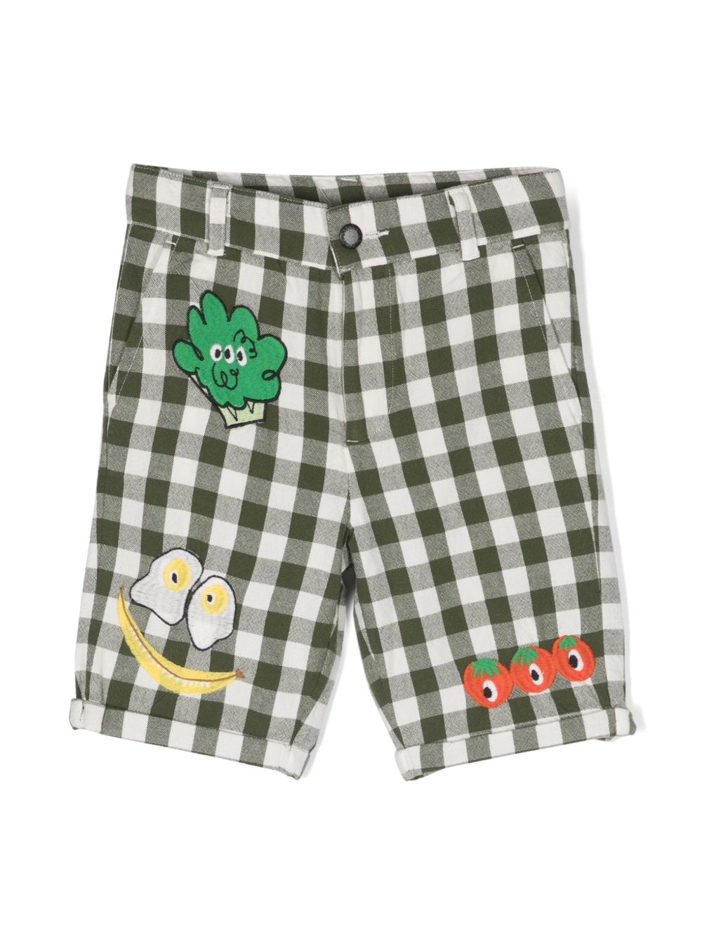 Stella McCartney Kids 图案刺绣棉衬衫 - 绿色