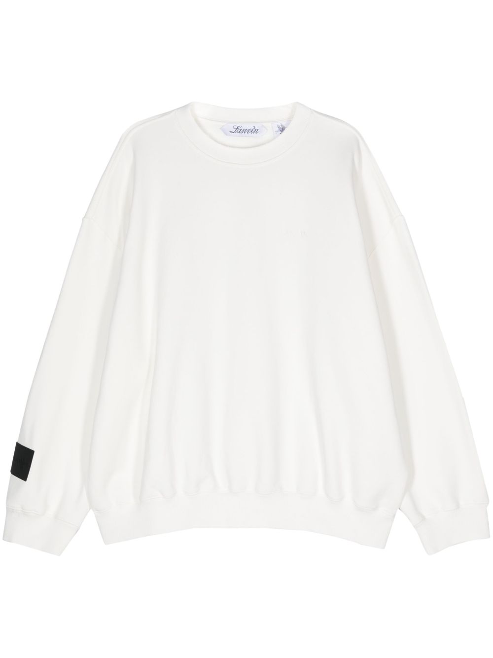 Lanvin logo印花棉卫衣 - 白色
