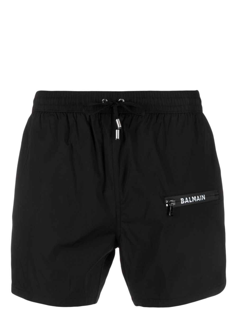 Balmain logo印花泳裤 - 黑色