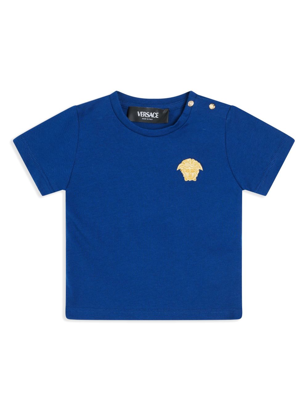 Versace Kids logo印花T恤 - 蓝色