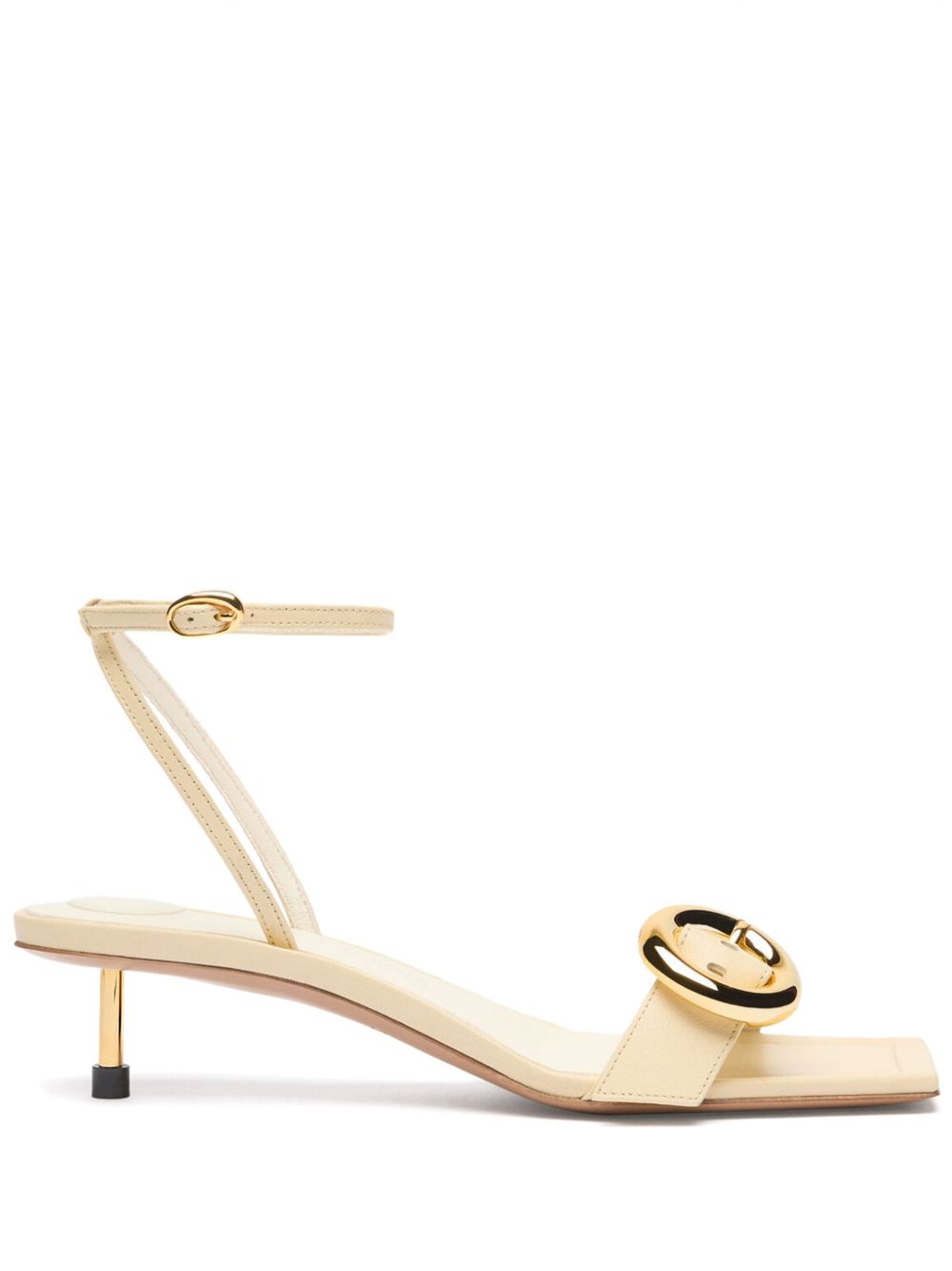 Jacquemus Les Regalo 皮质低跟凉鞋（4厘米） - 中性色
