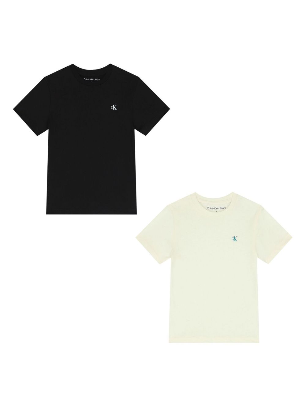 Calvin Klein Kids 经典logo印花T恤（两件装） - 黑色