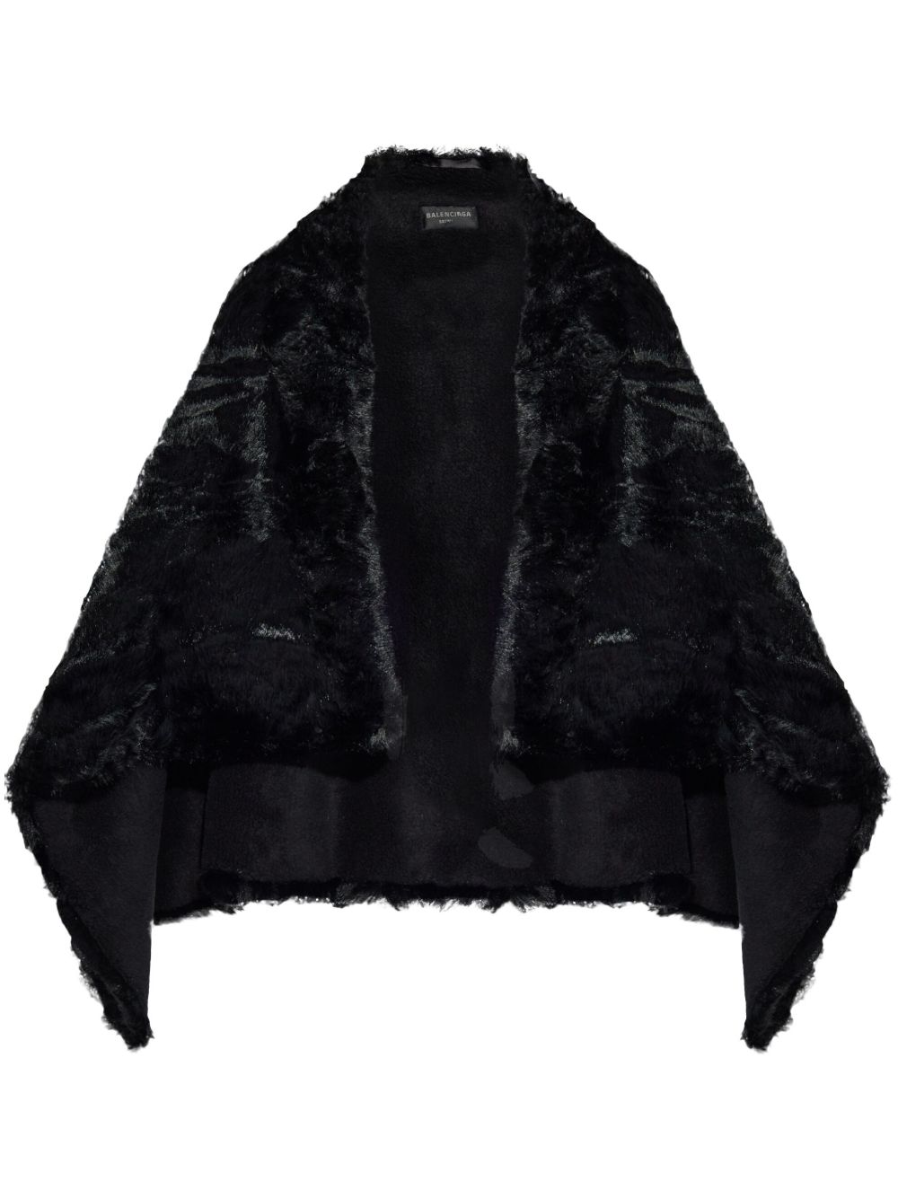Balenciaga 人造皮草外套 - 黑色