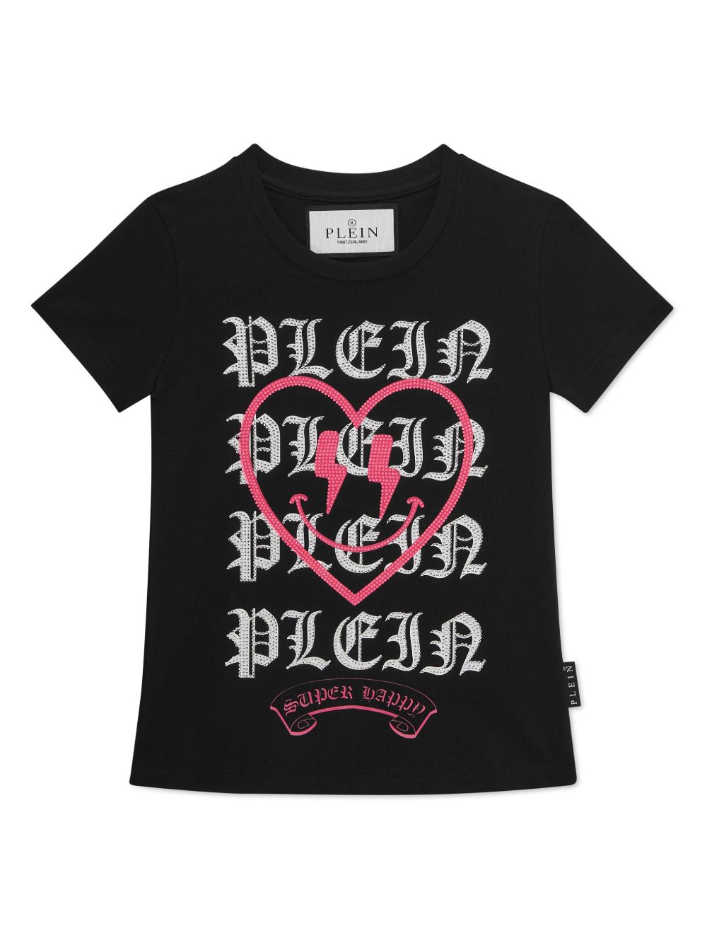 Philipp Plein Junior 爱心印花T恤 - 黑色
