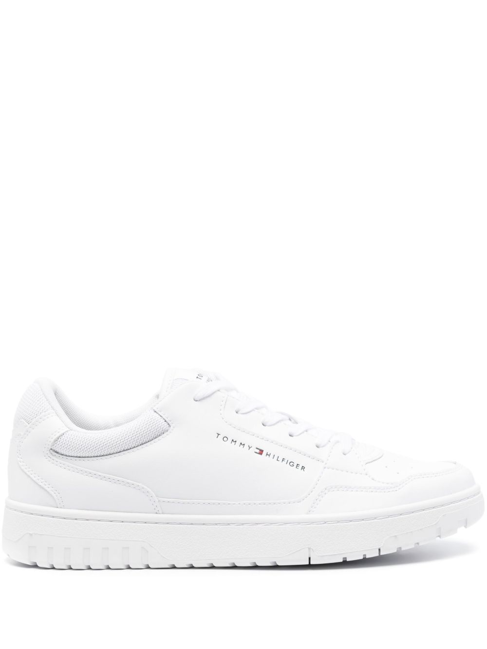 Tommy Hilfiger Basket 皮质运动鞋 - 白色
