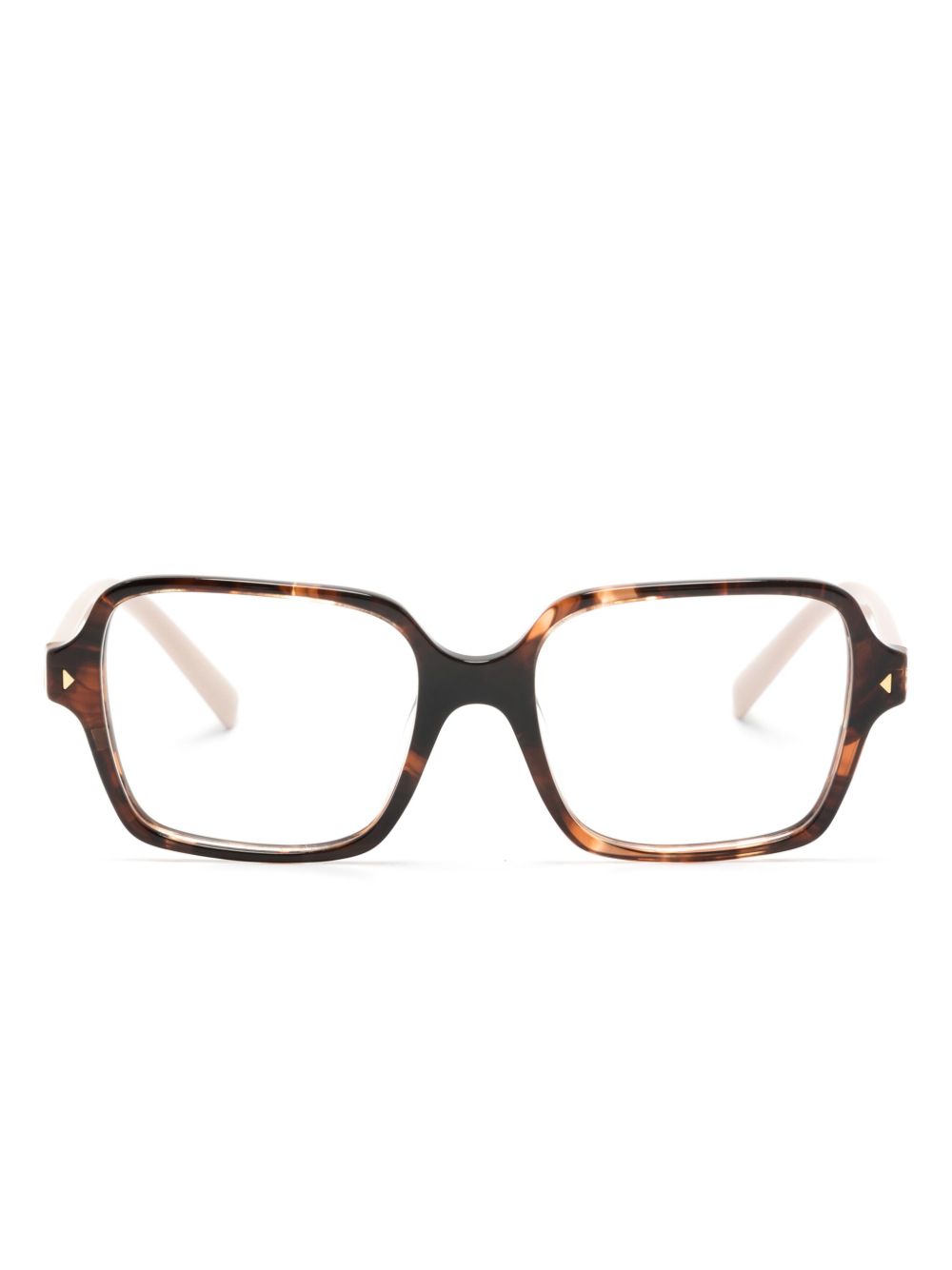 Prada Eyewear logo印花方框眼镜 - 粉色