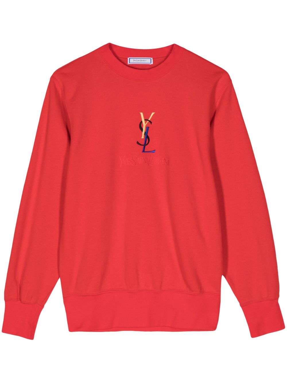 Saint Laurent Pre-Owned logo刺绣卫衣（1990-2000年代典藏款） - 红色