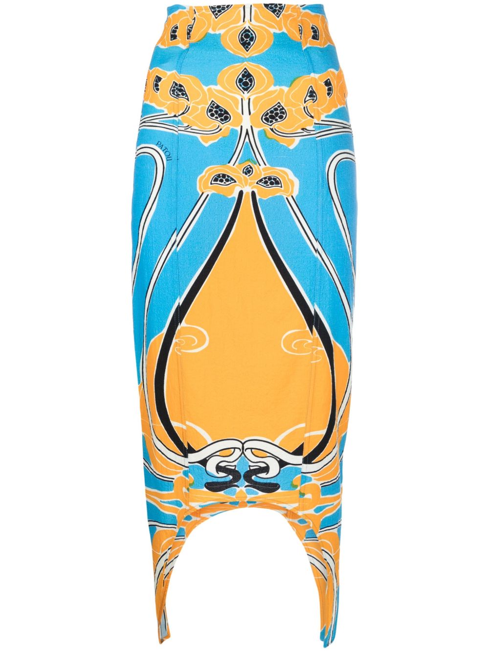 Patou Curve Tapisserie 印花半身裙 - 蓝色
