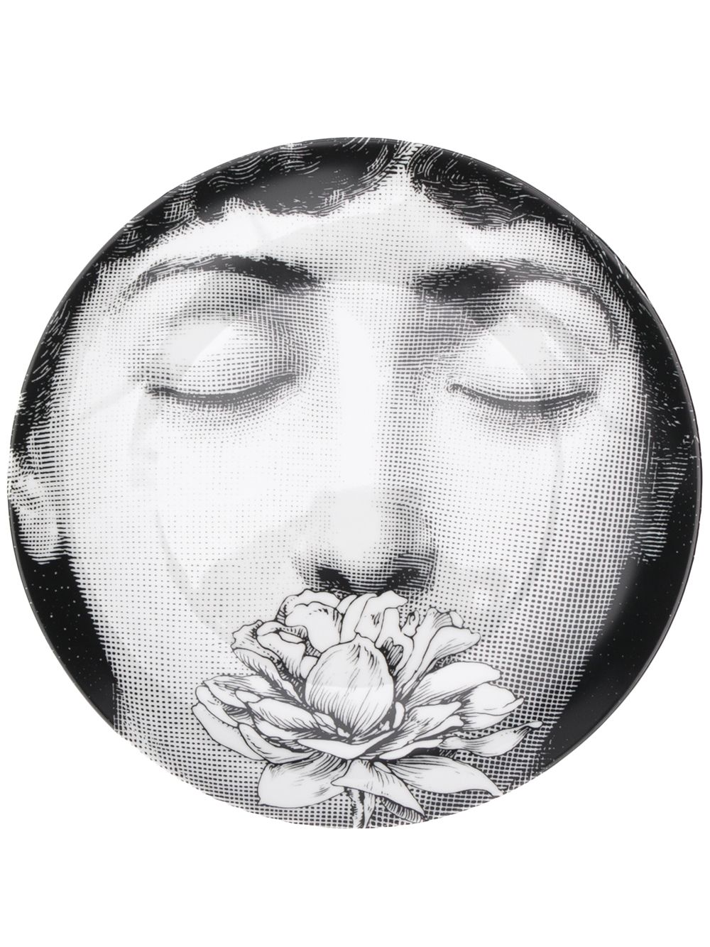 Fornasetti 脸孔印花圆盘 - 黑色