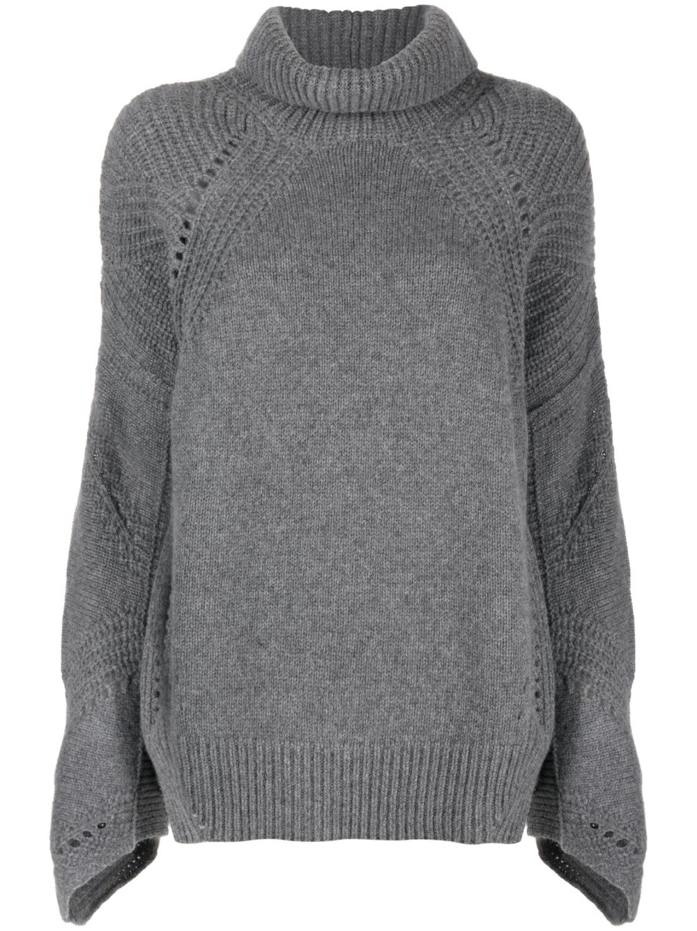 Ermanno Scervino 羊毛羊绒混纺高领毛衣 - 灰色