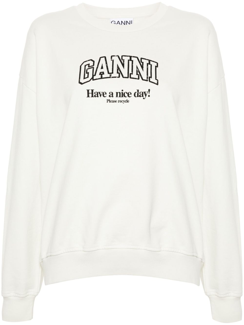GANNI logo印花卫衣 - 中性色