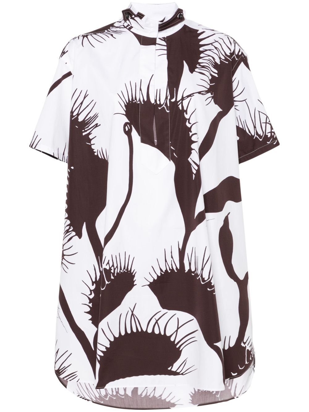 Ferragamo Cropped Venus print kaftan - 褐色
