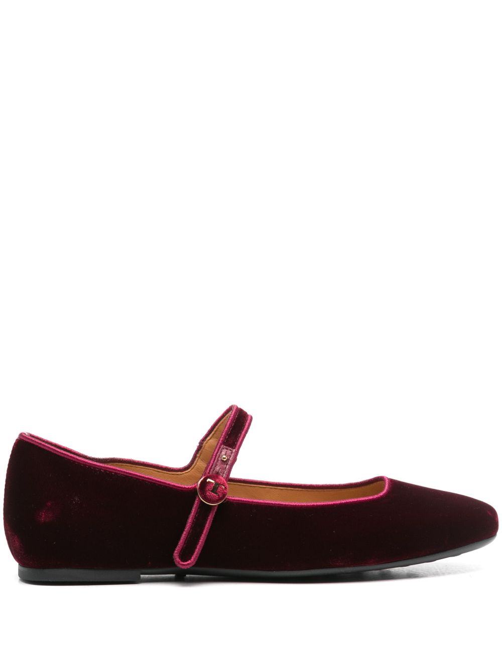 Tod's 丝绒芭蕾平底鞋 - 红色