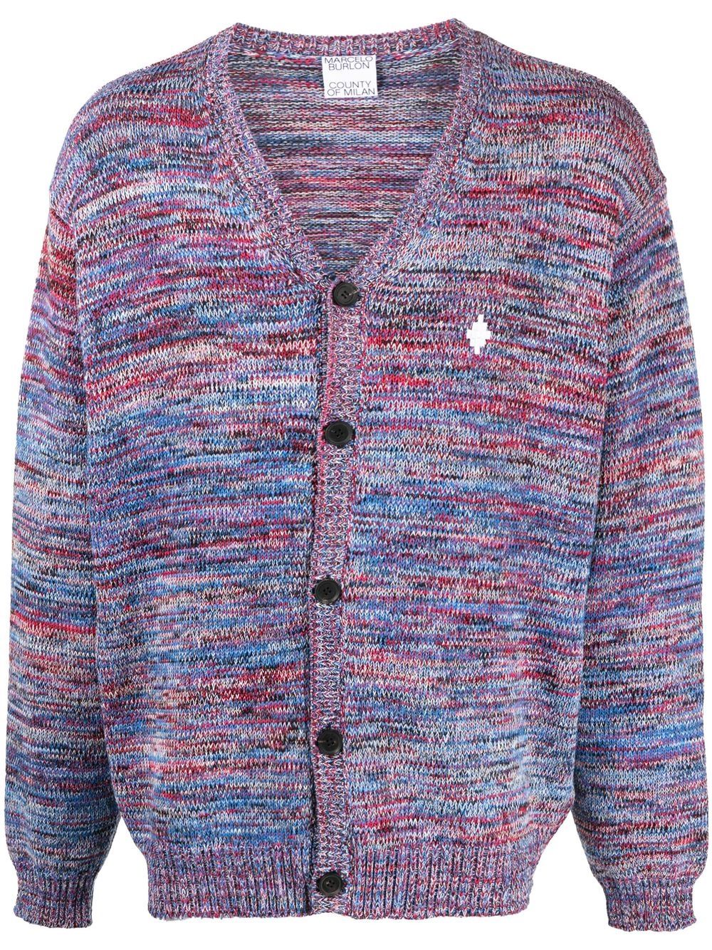 Marcelo Burlon County of Milan Cross 图案V领开衫 - 蓝色