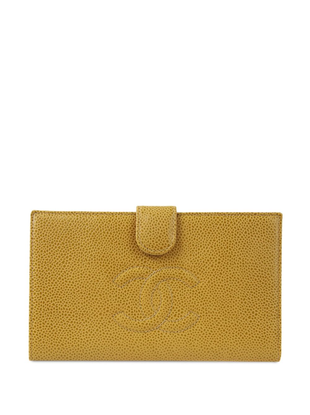 CHANEL Pre-Owned CC 缝线对折长款钱包（2000年典藏款） - 中性色