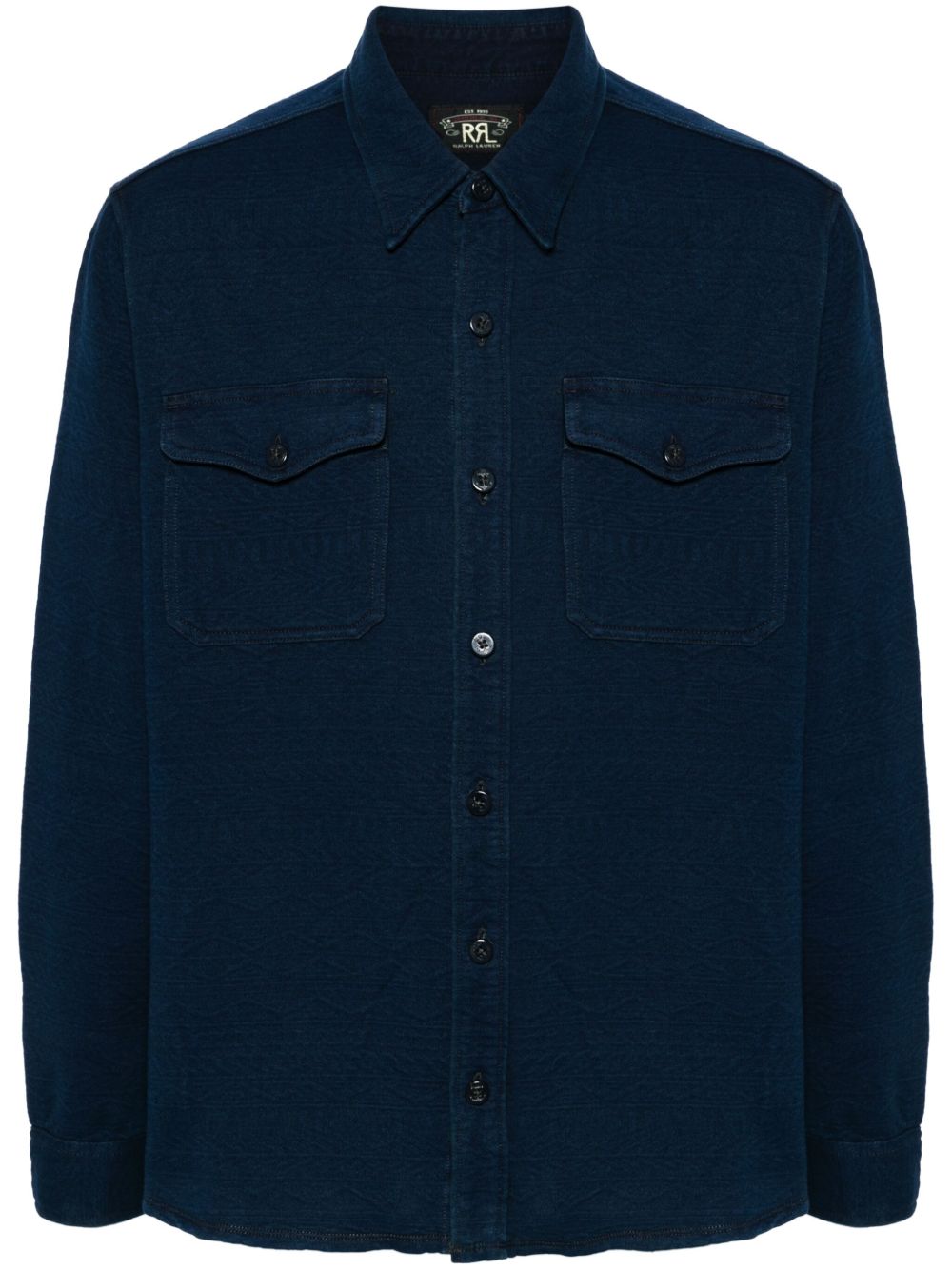 Ralph Lauren RRL Theo 图案提花夹克式衬衫 - 蓝色
