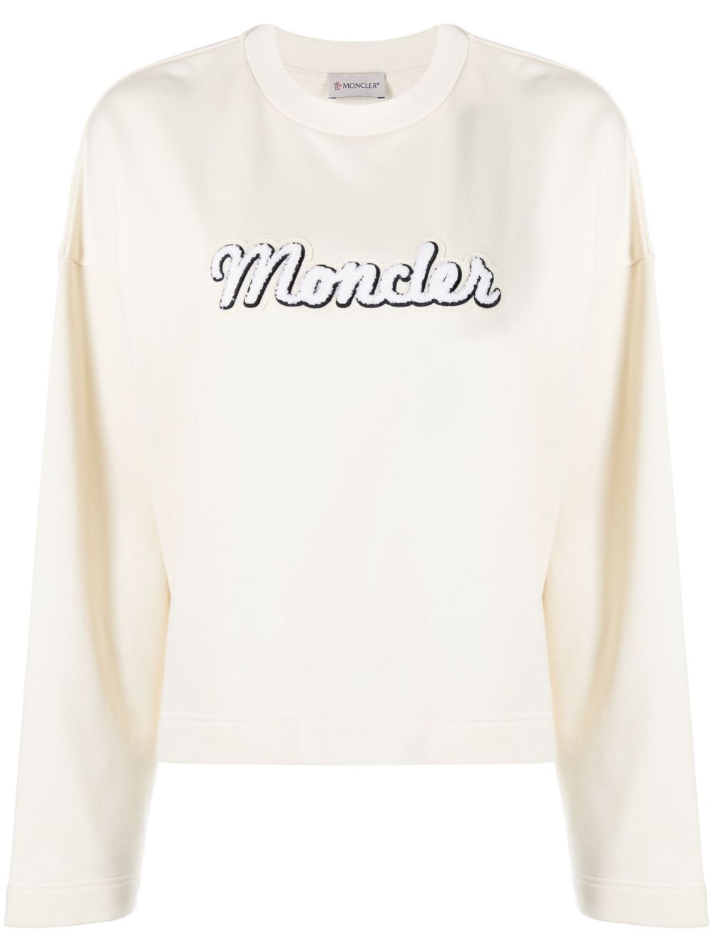 Moncler logo刺绣棉卫衣 - 中性色