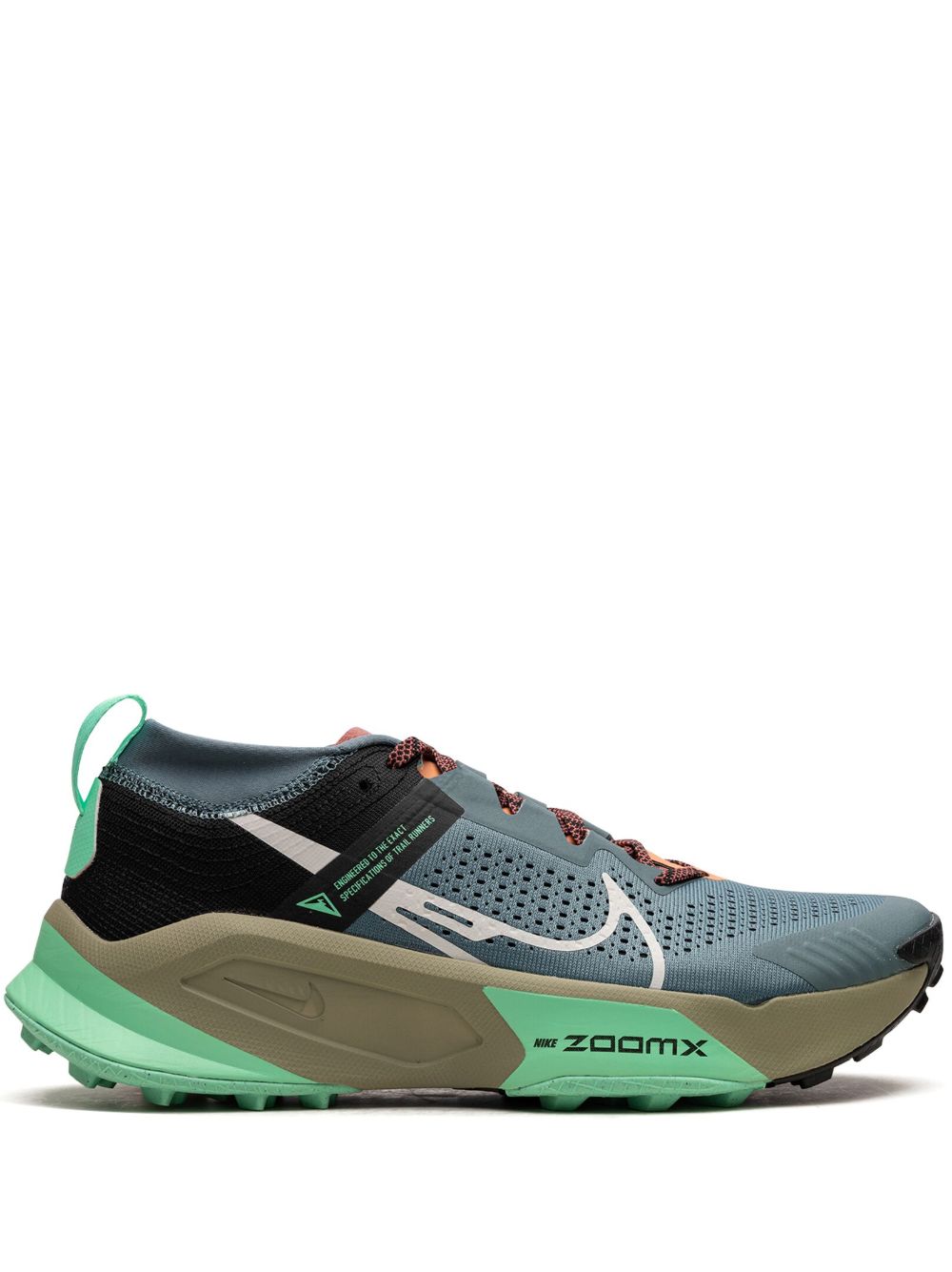 Nike ZoomX Zegama Trail Light Slate/Grey/Glow Green/Bone/Black 运动鞋 - 蓝色