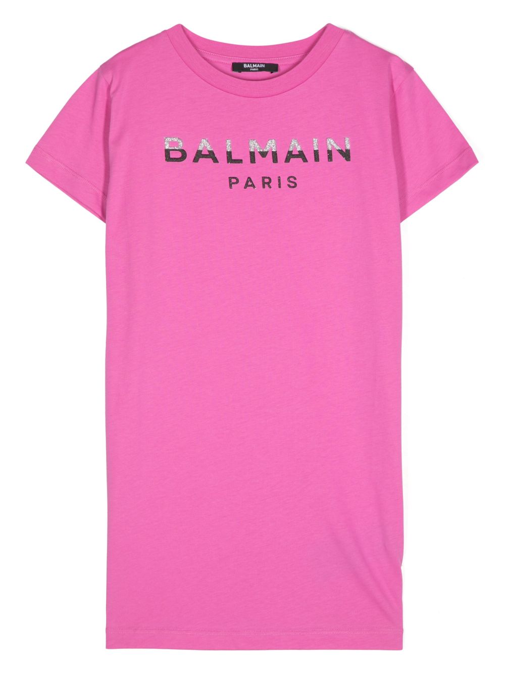 Balmain Kids 亮片金葱logo细节连衣裙 - 粉色
