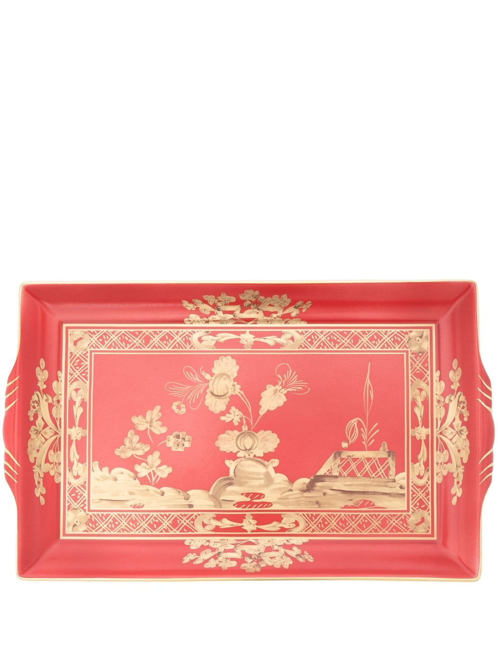 GINORI 1735 Rubrum Rectangular 托盘（25厘米 x 15厘米） - 红色
