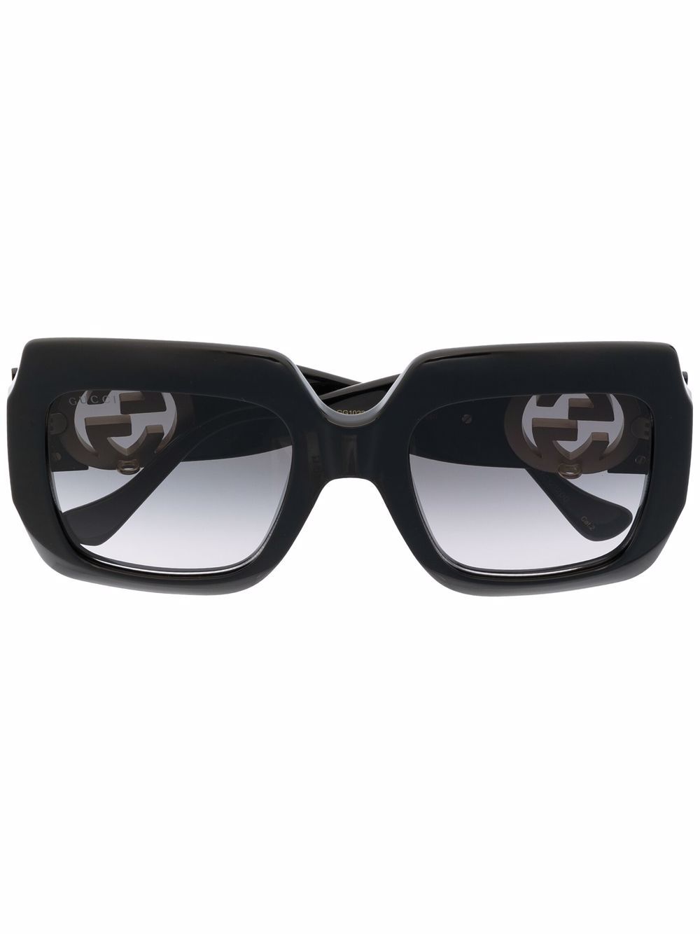 Gucci Eyewear 超大框太阳眼镜 - 黑色