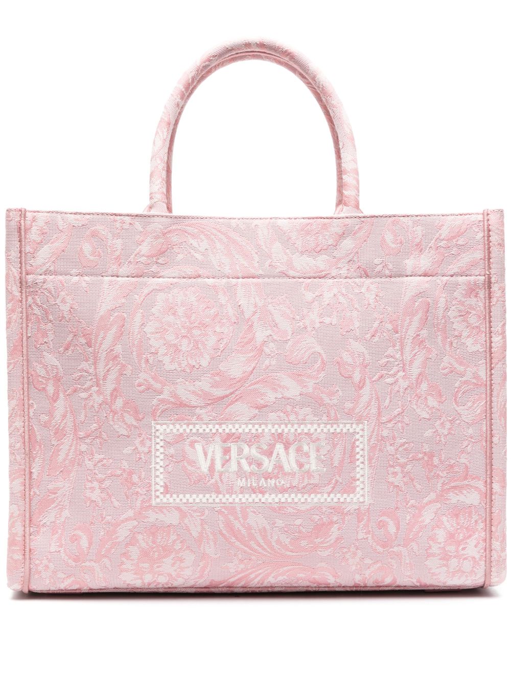 Versace Athena Barocco 印花手提包 - 粉色