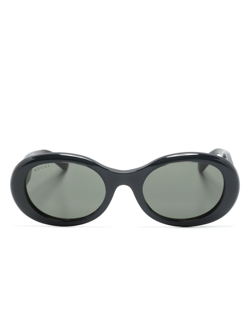 Gucci Eyewear 椭圆形框太阳眼镜 - 黑色