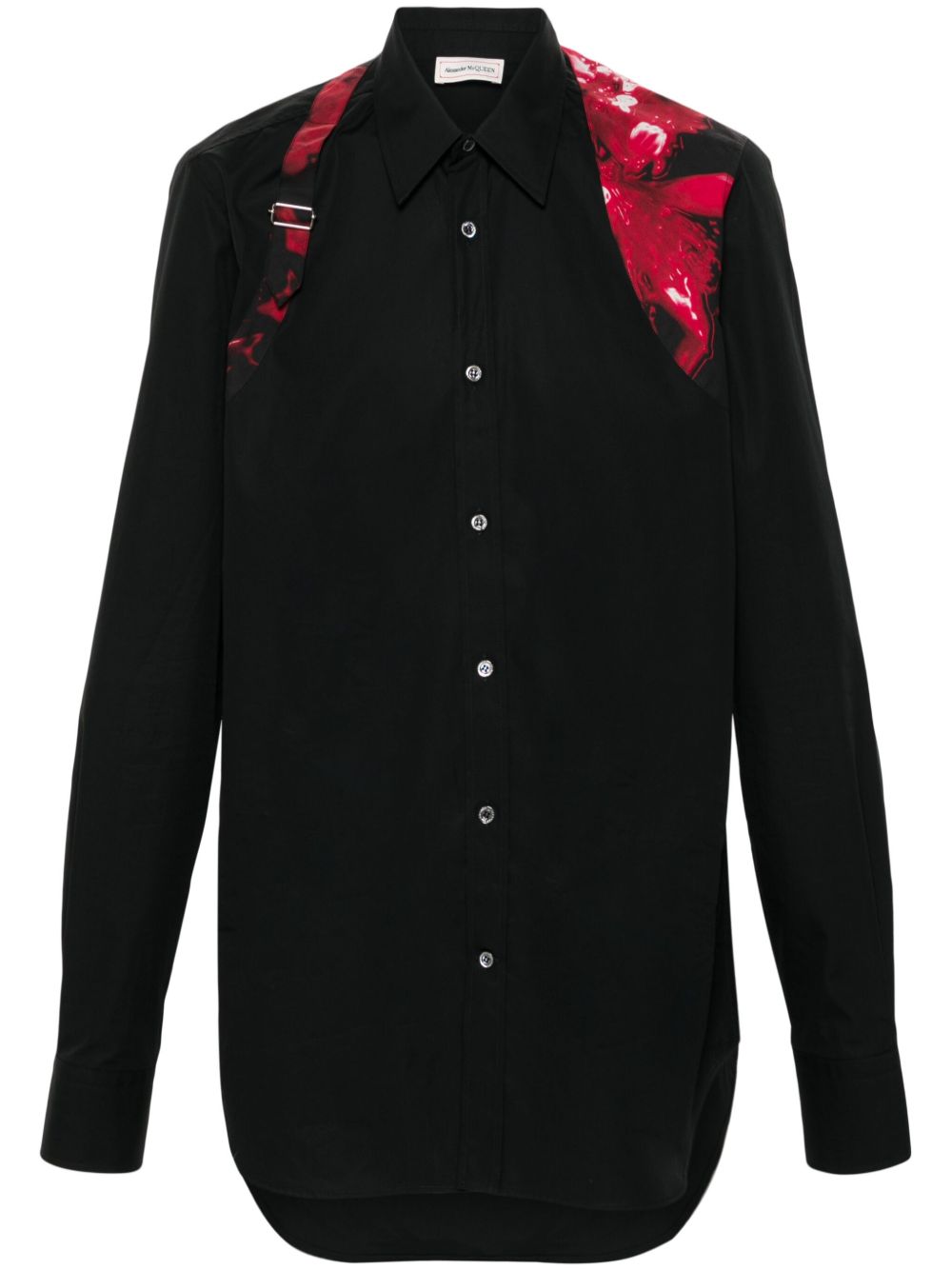 Alexander McQueen Flower Harness 衬衫 - 黑色