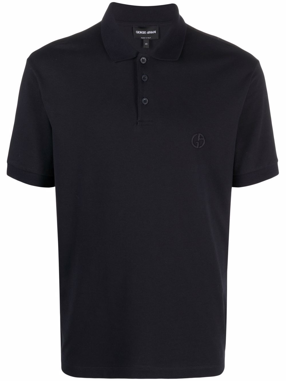 Giorgio Armani logo刺绣polo衫 - 蓝色