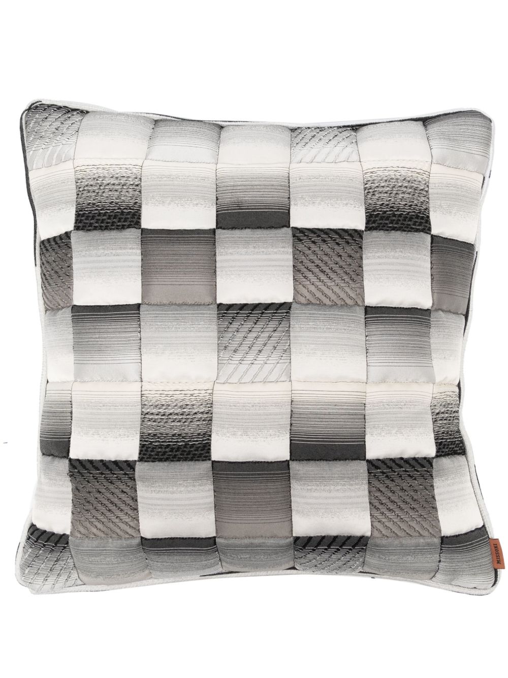 Missoni Home 格纹印花方形抱枕 - 黑色