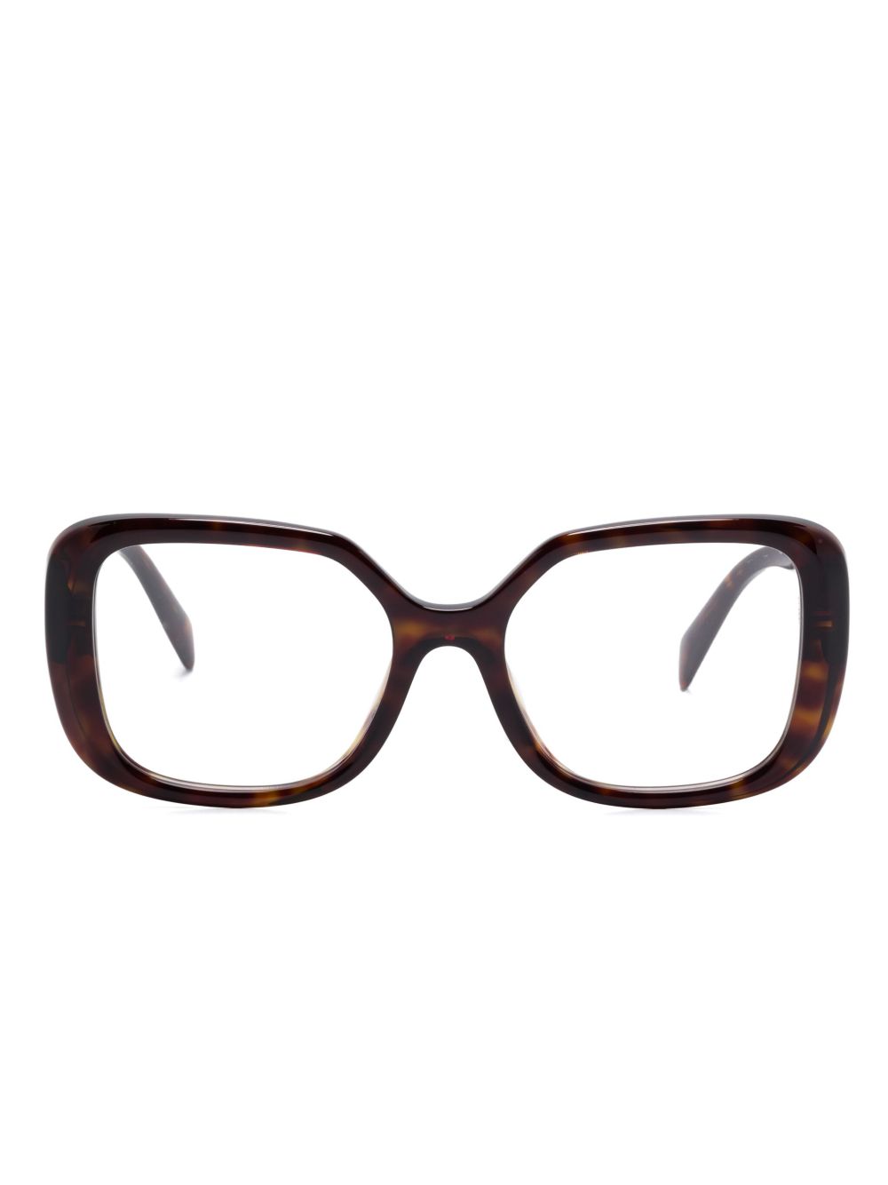 Prada Eyewear 超大镜框眼镜 - 褐色