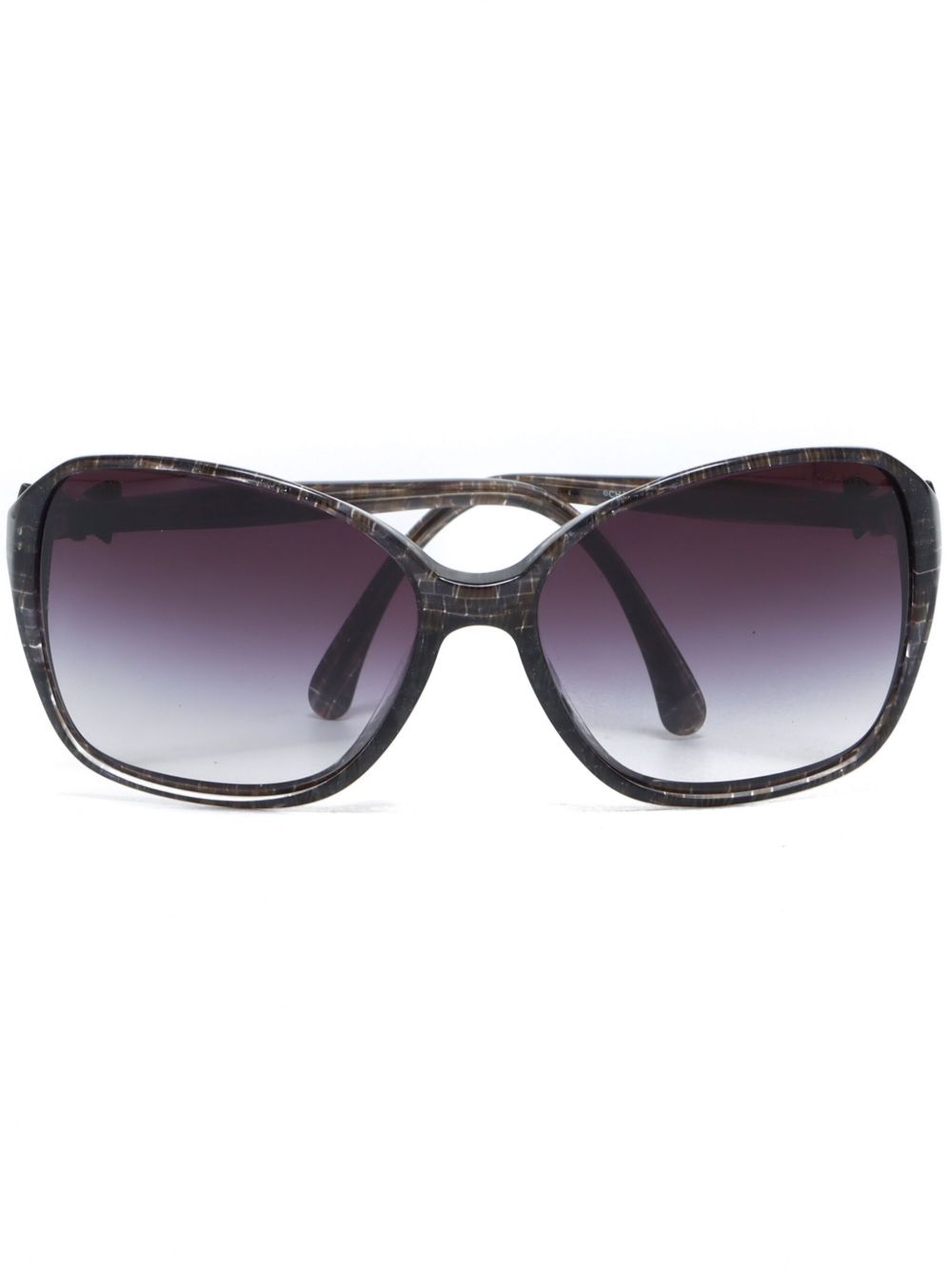 CHANEL Pre-Owned CC 超大镜框太阳眼镜（典藏款） - 褐色