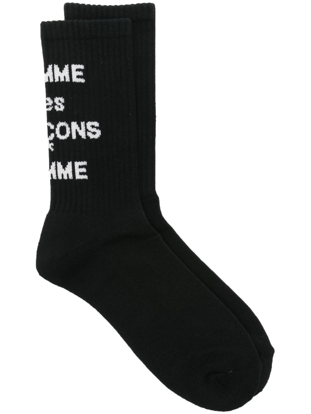 Comme des Garçons Homme logo提花针织袜 - 黑色