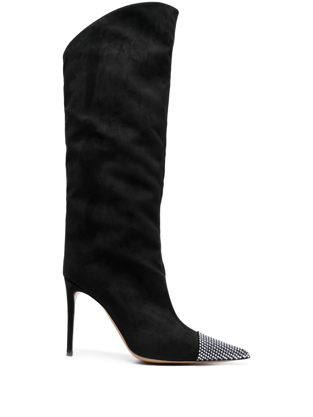 Alexandre Vauthier Bonny 晶饰高跟及膝靴 - 黑色