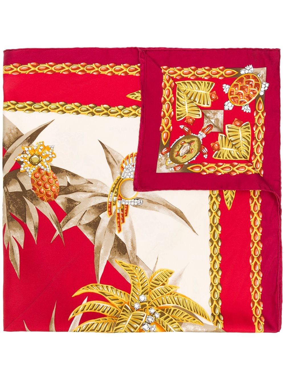 Cartier 热带风印花围巾（典藏款） - 红色