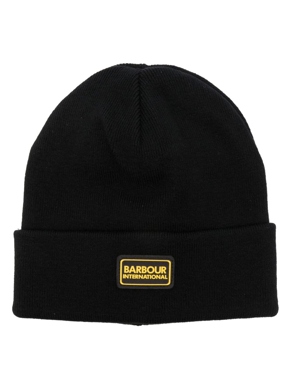 Barbour International 标贴罗纹针织套头帽 - 黑色