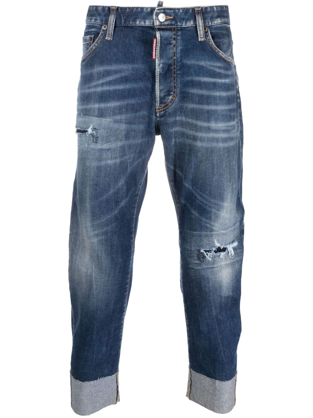 DSQUARED2 Icon 直筒牛仔裤 - 蓝色