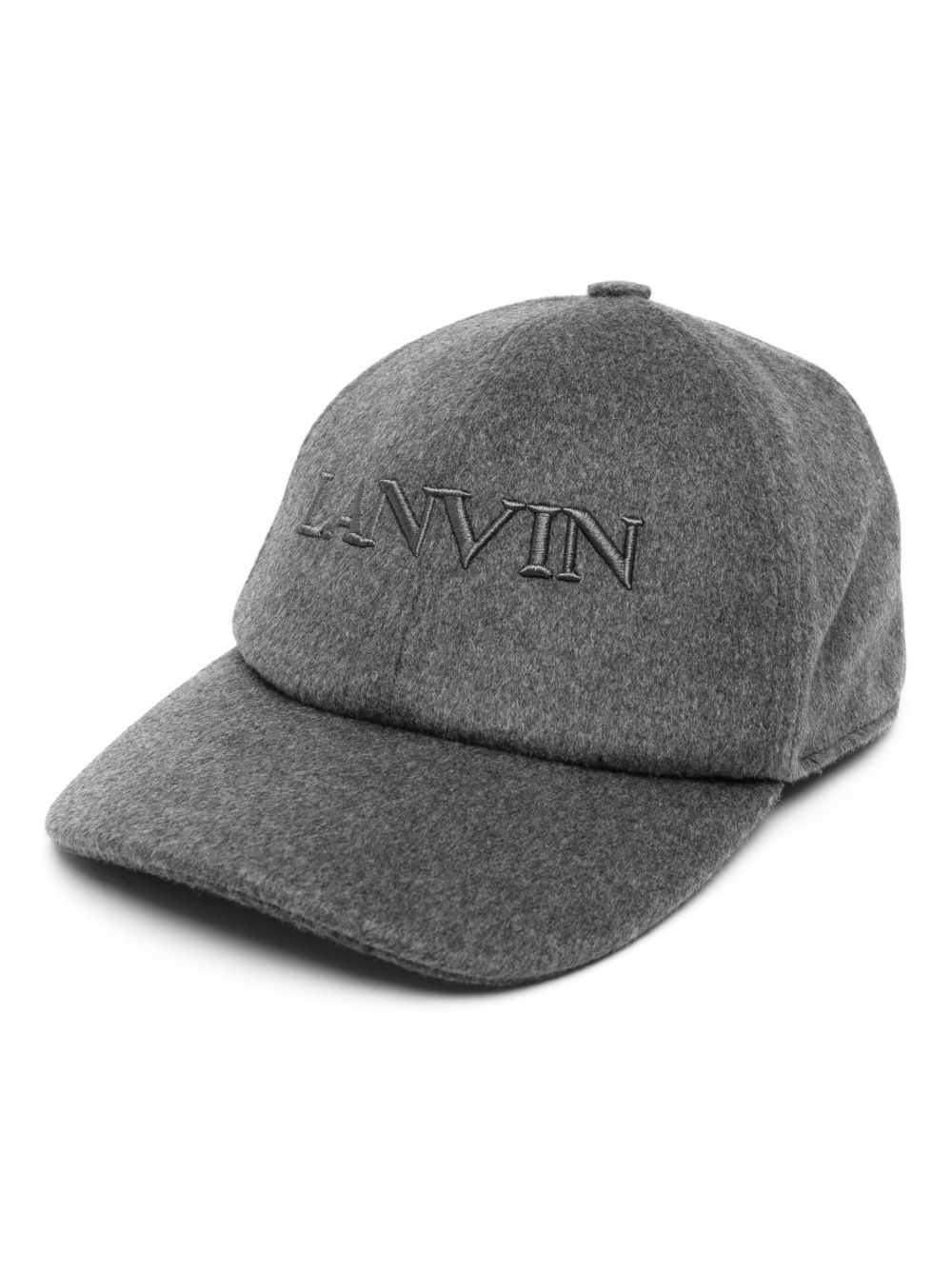 Lanvin logo刺绣羊毛毡棒球帽 - 灰色