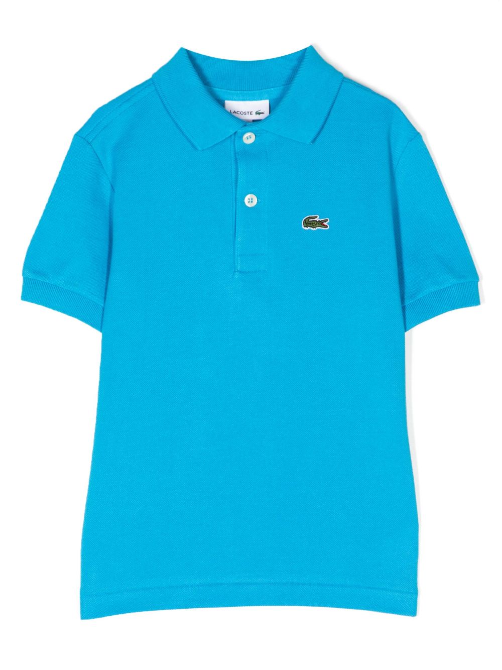 Lacoste Kids 标贴棉polo衫 - 蓝色