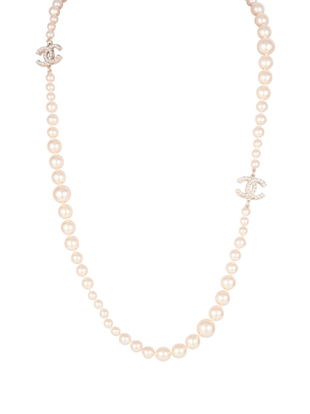 CHANEL Pre-Owned CC 细节人造珍珠项链 （2009年典藏款 ） - 白色