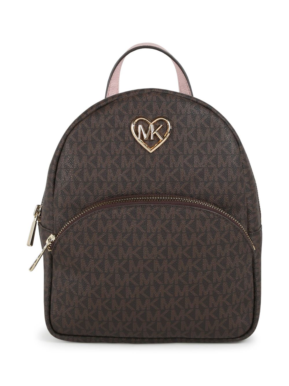 Michael Kors Kids 经典logo图案双肩包 - 褐色