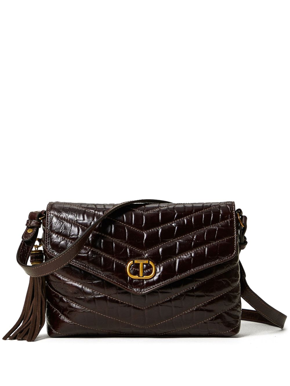 TWINSET Dreamy 中号斜挎包 - 褐色