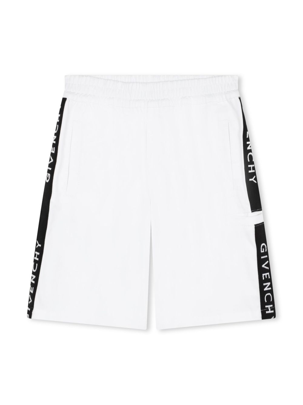 Givenchy Kids logo饰带百慕大短裤 - 白色